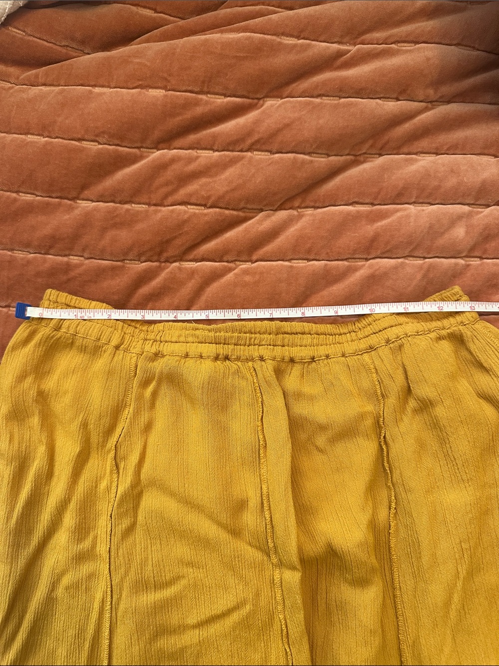 Free People Mustard Tiered Midi Skirt with Frayed Trim - Picture 4 of 4